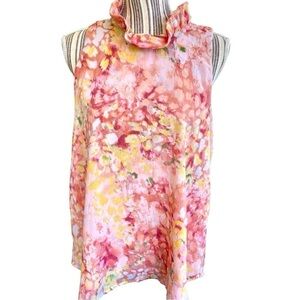 Gibson look top, size M, new, abstract print, cute back detail,sleeveless, lined